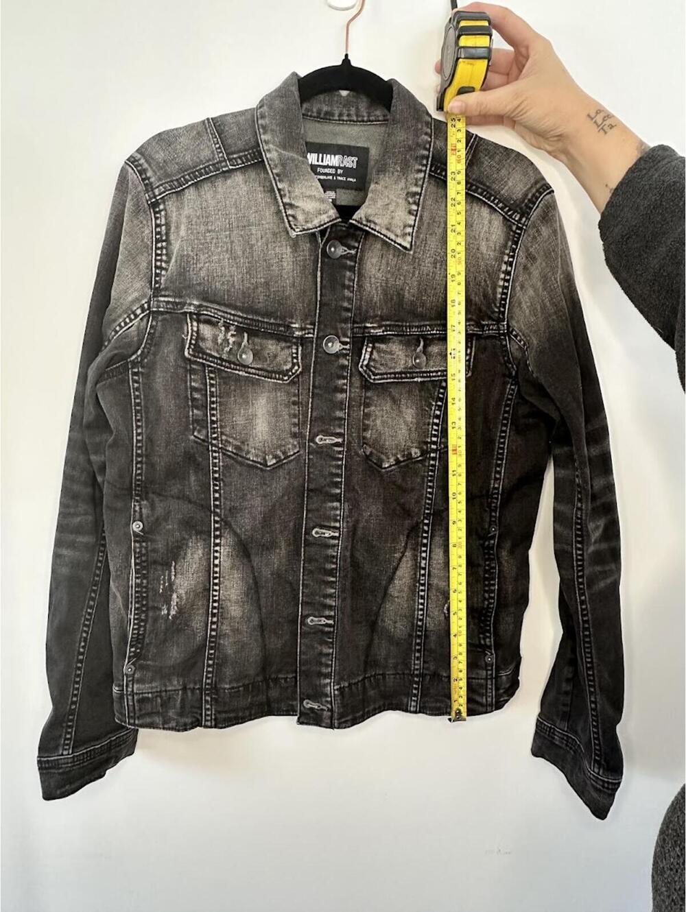William Rast Black Distressed Denim Jacket - Sz. M - Picture 5 of 5